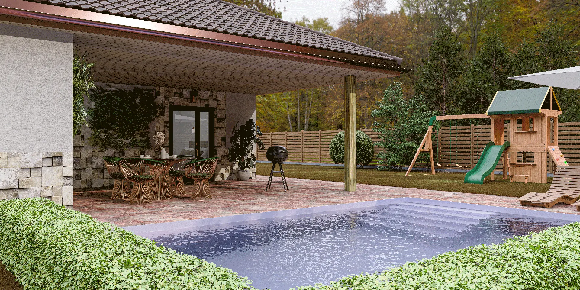 Vizualizace moderního rodinného domu